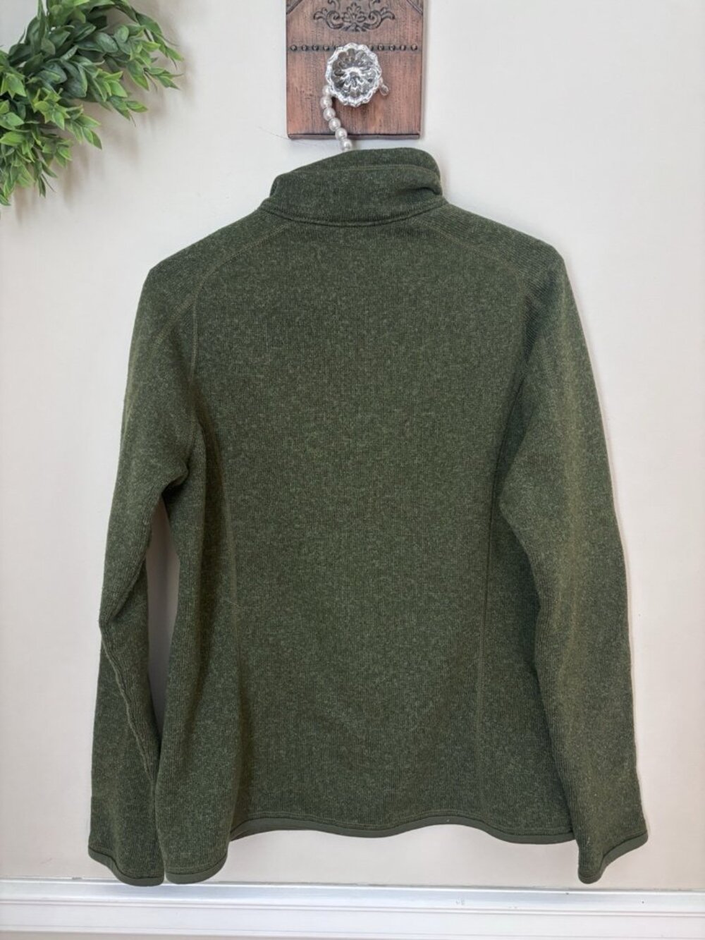 Patagonia Womens Size M Better Sweater 1/4 Zip Pullover Green - Picture 3 of 5